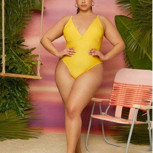 SHEIN Hello Kitty Yellow One-piece swim suit